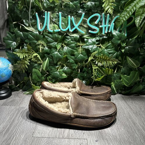 Mocassino mocassino UGG uomo Ascot pelle di pecora marrone taglia 10