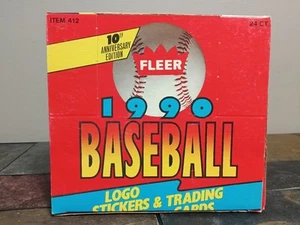 1990 Fleer Baseball MLB Cello/Jumbo Box 24 Packungen/33 Karten & 3 Sticker Pack Hofers - Bild 1 von 8