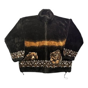 Vintage Bear Ridge Jacke Herren L Large Grizzly Bear Fleece Zip Outdoor USA 90s - Bild 1 von 3