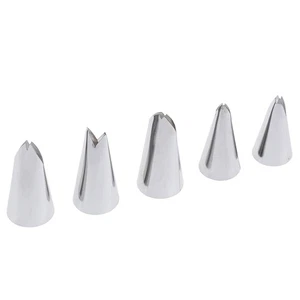5 Pcs Set Leaves Nozzles Stainless Icing Piping Pastry Tips For Cake Decora _dy - Picture 1 of 12
