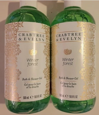 Crabtree & Evelyn Winter Forest Bath & Shower Gel 16.9 Fl oz Bottles Two 2 - Image 1 of 4