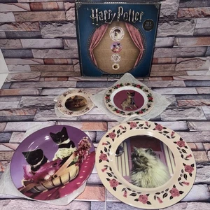 Harry Potter Collectable Plate Set of 4 Professor Umbridge's Cat Plates In Box - Picture 1 of 18