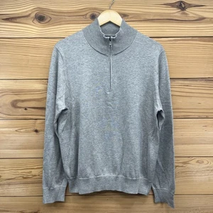 Brooks Brothers Sweater Medium Supima Cotton 1/4 Zip Gray Pullover NWOT B100 - Picture 1 of 10