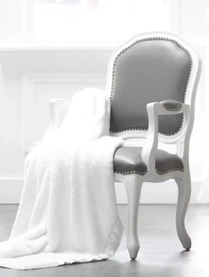 New LITTLE GIRAFFE Chenille Baby Blanket White Luxe Faux Fur Throw 45” X 59” - Image 1 of 2