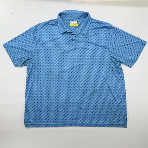 Nicklaus Golf Polo Shirt XXL Blue Floral Pattern Eco Choice Recycled Polyester - Picture 1 of 6