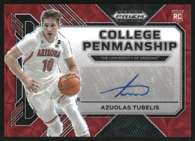 2023-24 Prizm Draft College Penmanship Signatures Choice Red Azuolas Tubelis /40 - Image 1 of 2