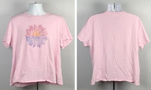 Life is Good Daisy Flower Logo Crusher T-Shirt Damen XXXL Rosa Baumwolle - Bild 1 von 4