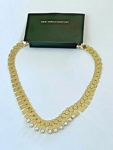 PD1907 DESIGNER INSPIRED GOLD TONE METAL WHITE FAUX PEARL CHOKER NECKLACE - Bild 1 von 1