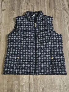 Womens Charter Club Sleeveless Puffer Vest Jacket Large Medallion Geometric Boho - Picture 1 of 8