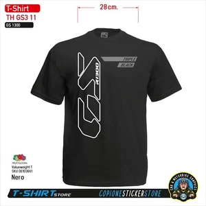 T-SHIRT Maglietta Personalizzata BMW R 1300 GS moto style nera triple black 11 - Imagen 1 de 2