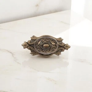 Antique Brass Metal Oval Knob Cupboard Hardware Drawer Handles Door Pull - Picture 1 of 3