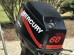 MERCURY 60HP Bigfoot Boat Outboard Decal Kit Pontoon Fishing Cowling Red M60 - Picture 1 of 2