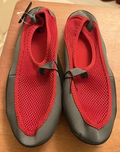 Herren Größe 9-10 rot und grau sportlich Arbeit Strand Wasser Schuhe - Bild 1 von 5
