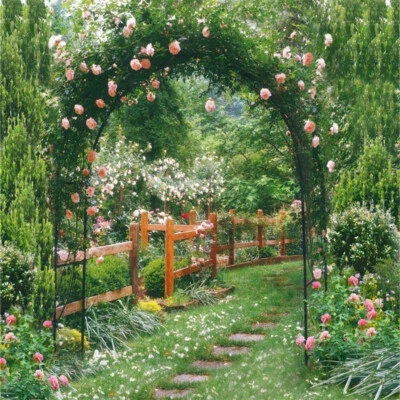 Rustproof Metal Garden Patio Arch Rose Arbour Archway Climbing Plant Trellis US - Image 1 of 4