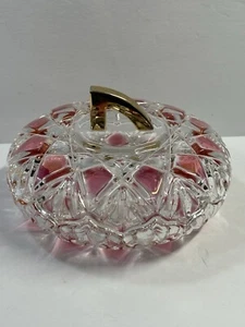Plato de caramelo vintage Walther rosa y transparente con tapa - Imagen 1 de 8