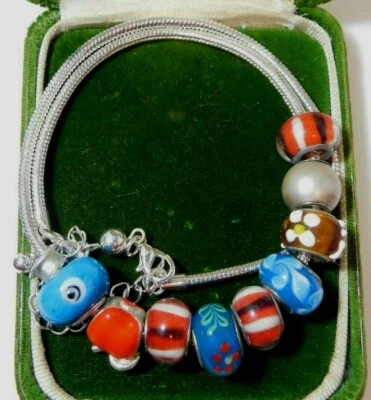 Grosso Argento T Vetro Modellato Strass Ciondolo Serpente Catena 17 " Collana 2i - Immagine 1 di 4