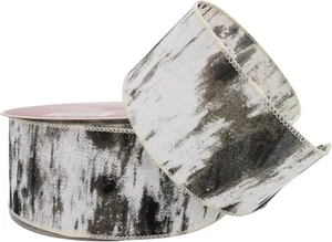 Wired Jumbo Birch Print Ribbon 2.5" wide x 80ft. long by Celebrate It - 26 yards - Picture 1 of 5