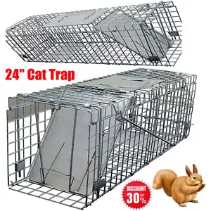 24" Katzenfalle Großer Tierfallenkäfig für Streunerkatze Humane Rescue Faltbarer - Bild 1 von 17