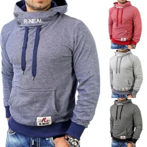 R-Neal Sweatshirt Herren meliert Kapuzen Pullover Männer Hoodie RN-9325-1 SALE% - Bild 1 von 13