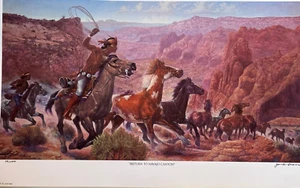 JACK ISAAC "RETURN TO NAVAJO CANYON" SIGNED POSTER/PRINT 12" x 19.5" # 59/1000 - Picture 1 of 4