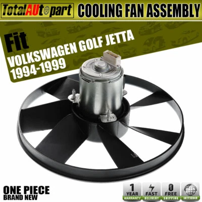 Conjunto de ventilador de refrigeração de radiador CA com motor para Volkswagen Golf 93-98 Jetta 90-97 - Imagem 1 de 4