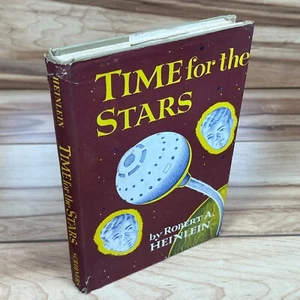 Robert Heinlein TIME FOR THE STARS Scribners 1956 SFBC BCE HC/DJ Sci-Fi Classic - Foto 1 di 19