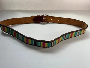 Vintage South Western Wrangler Belt Size 38 Genuine Leather USA Made - Picture 1 of 8