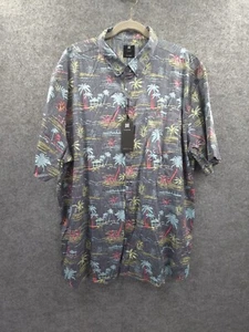 Visive Hawaiian Print Shirt Mens 3XL Short Sleeve Button Down Multicolor Cotton - Picture 1 of 17
