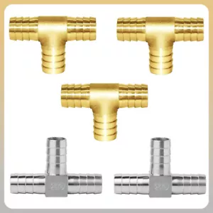 Brass hose connector T piece hose nipple compressed air connection A2 stainless steel - Picture 1 of 10