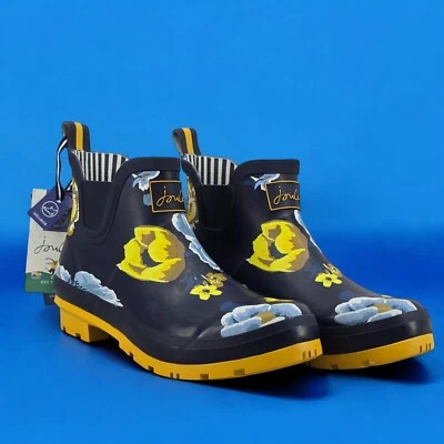 Nuevas Botas de Lluvia Joules Wellibob Azul Marino Botánico Talla EE. UU.: 11 UK: 9 Foto 1 de 4
