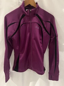 FILA Women’s Sport Athletic Jacket Med Full Zip Pockets Purple & Black - Picture 1 of 8