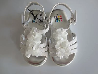NUEVO Niña Niño 6 HEALTHTEX 18-24 meses Blanco Zapatos Sandalias Flores Foto 1 de 4