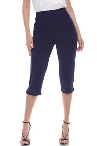 Reise Strick Capri Hose, NEU, Polyester/Spanweite, Gummibund, schwarz #502 BN navy - Bild 1 von 2