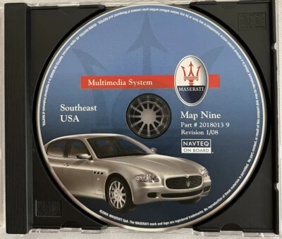 GENUINE MASERATI QUATTROPORTE NAVIGATION MAP DISC CD MAP 9 SOUTHEAST FL GA SC - Image 1 of 3