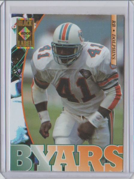 1995 Collector's Edge Black Label #111 Keith Byars Miami Dolphins - Image 1 of 1