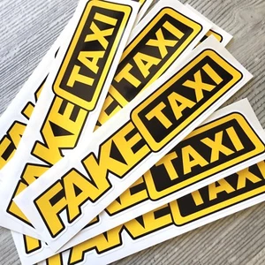 8pc Fake Taxi Sticker Vinyl Decal Car Turbo JDM Window Drift Fun Tuning 195x40mm - Bild 1 von 4
