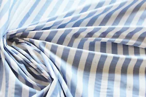 Organic Cotton 3,80€/m² natur, blau gestreift, Meterware MH2 - Bild 1 von 3