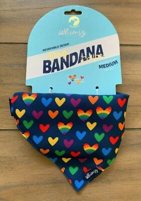 Hearts Dog Bandana Collar - LARGE - Reversible - High Quality - PRIDE - NWT - Image 1 of 2