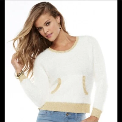 Suéter Recortado JUICY COUTURE Borde Metálico Difuso—Talla Grande  Foto 1 de 4