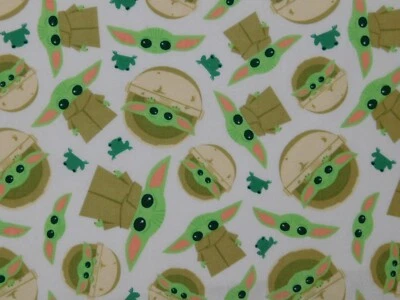 Tela de algodón por yarda Star Wars Grogu and Frogs The Child Mandalorian 1 yarda Foto 1 de 2