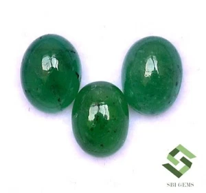 6,50x5 mm Natürlicher Smaragd Oval Cabochon Lot 03 Stück 2,13 CTS Lose Edelsteine - Bild 1 von 6
