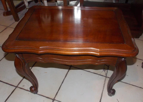 Mid Century Cherry Ethan Allen Footstool / Stool with cushion (FS58) (EA-56) Cover
