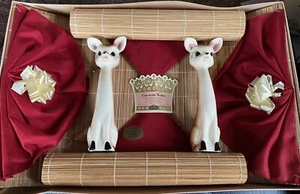 Vintage MCM Royal Terry Of California Lunch Set Servietten Tischsets Hirsch in Box - Bild 1 von 7