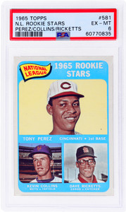 1965 Topps #581 Tony Perez/Dave Ricketts/Kevin Collins Rookie Stars PSA 6