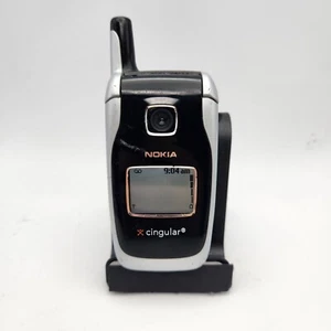 Nokia 6102i Vintage Flip Phone (Cingular) - Black/Silver - ASIS #1386 - Picture 1 of 8