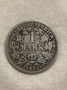 GERMANY (Empire) 1 Mark 1881 D - Silver 0.900 - Wilhelm I. - Picture 1 of 2