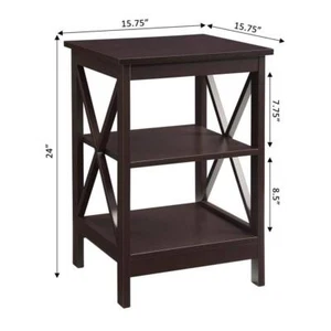 Convenience Concepts End Table 24" H X 15.75" W, Square Wood Frame In Espresso - Picture 1 of 5