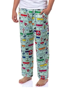Hasbro Monopoly Men's Monopoly Game Board Sleep Pajama Pants (Small) - Picture 1 of 4