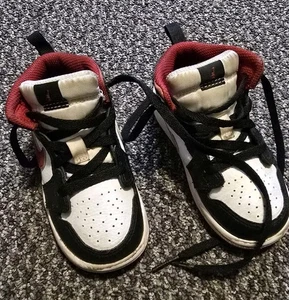 Nike Air Jordan 1 Mid TD Black Gym Red 640735‑122 Toddler Size 7C - Picture 1 of 7