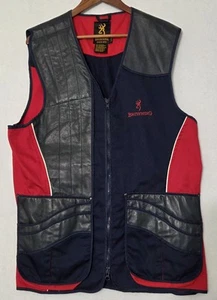 Browning Cotton/Polyester/Leather Skeet, Trap, Hunting Vest Mens L Black/Red - Picture 1 of 8